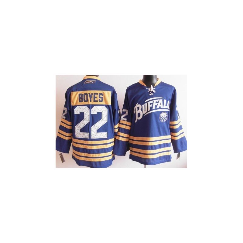 Cheap Brad Boyes Sabres Jersey #22 Blue 40th From China