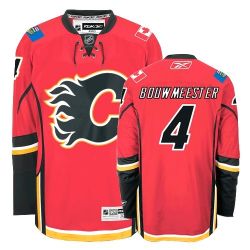 Cheap Jay Bouwmeester Flames Jersey #4 Red From China