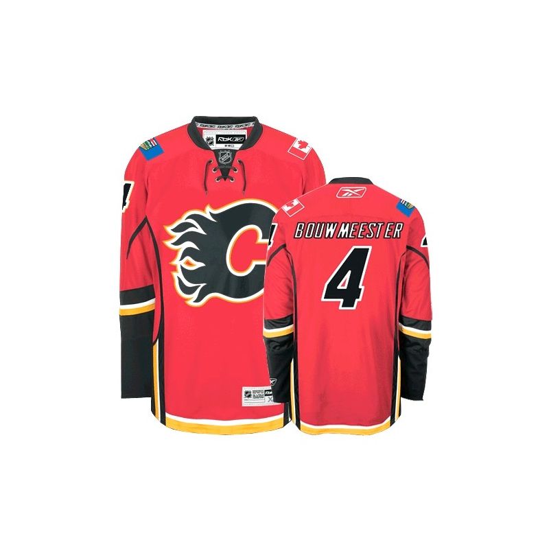 Cheap Jay Bouwmeester Flames Jersey #4 Red From China