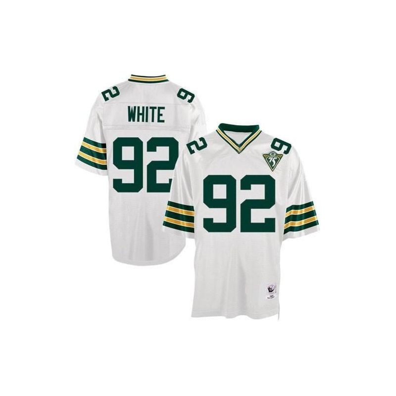 Cheap Reggie White Packers Jersey #92 White Throwback 75th From China