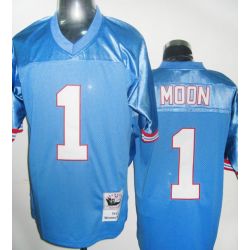 Cheap Warren Moon Oilers Jersey #1 Blue Throwback From China