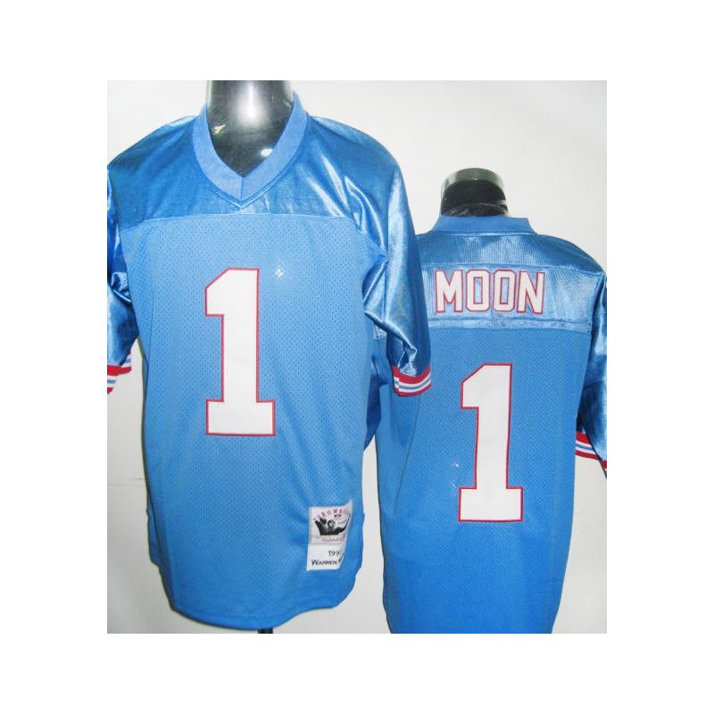 Cheap Warren Moon Oilers Jersey #1 Blue Throwback From China