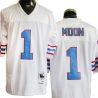 Cheap Warren Moon Oilers Jersey #1 White Throwback From China