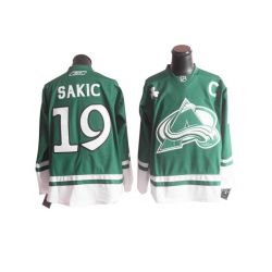 Cheap Joe Sakic Avalanche Jersey #19 Green St Patricks Day with C From China