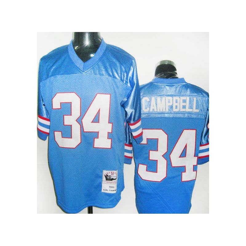 Cheap Earl Campbell Oilers Jersey #34 Blue Throwback From China