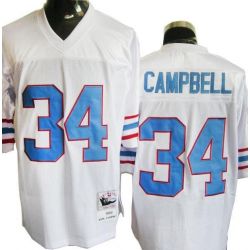 Cheap Earl Campbell Oilers Jersey #34 White Throwback From China