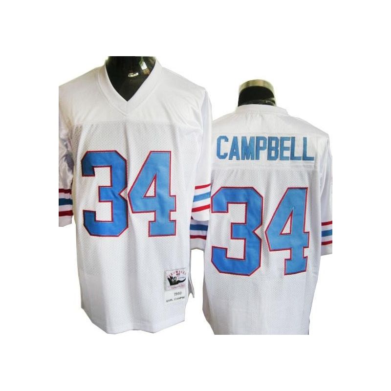 Cheap Earl Campbell Oilers Jersey #34 White Throwback From China