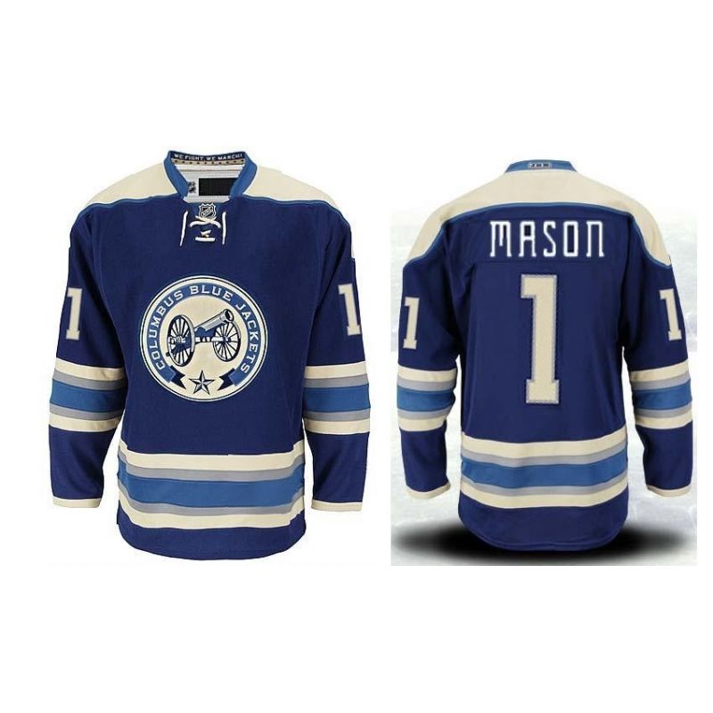 Cheap Steve Mason Blue Jackets Jersey #1 Blue 3rd From China