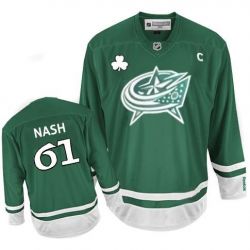 Cheap Rick Nash Blue Jackets Jersey #61 Green St Patricks Day From China