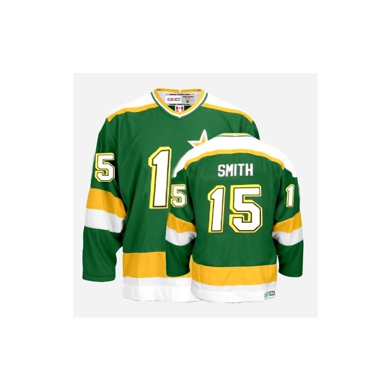 Cheap Bobby Smith Stars Jersey #15 Green Throwback From China