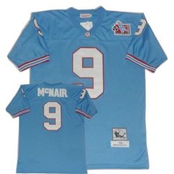 Cheap Steve McNair Oilers Jersey #9 Blue Throwback From China