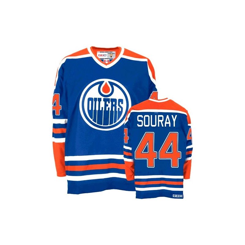 Cheap Sheldon Souray Oilers Jersey #44 Blue From China