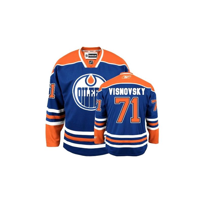 Cheap Lubomir Visnovsky Oilers Jersey #71 Blue From China