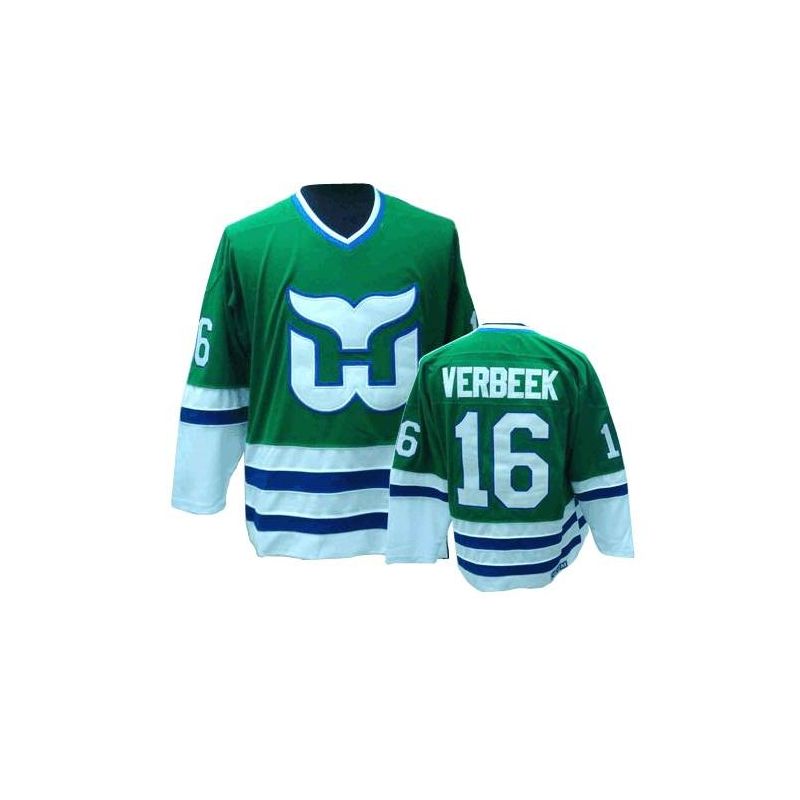 Cheap Patrick Verbeek Whalers Jersey #16 Green Throwback From China