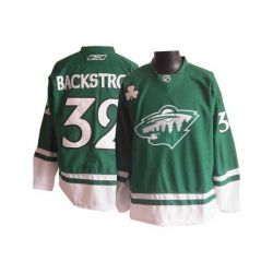 Cheap Niklas Backstrom Wild Jersey #32 Green St Patricks Day From China