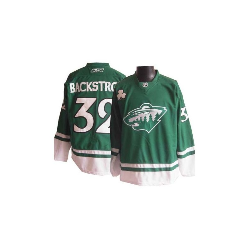 Cheap Niklas Backstrom Wild Jersey #32 Green St Patricks Day From China