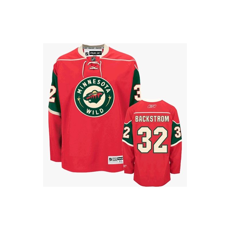 Cheap Niklas Backstrom Wild Jersey #32 Red From China