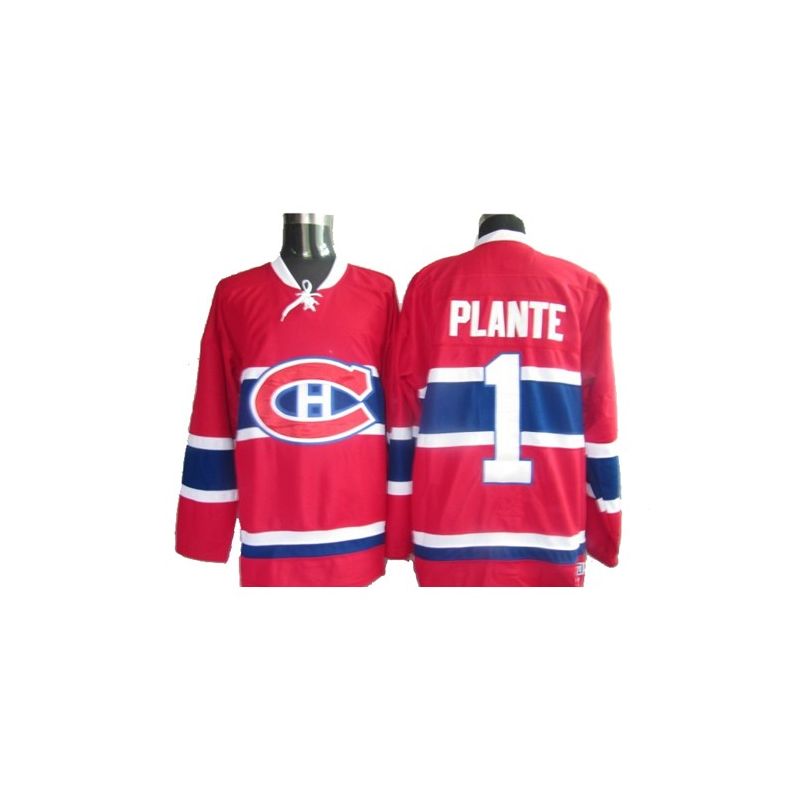 Cheap Jacques Plante Canadiens Jersey #1 Red From China