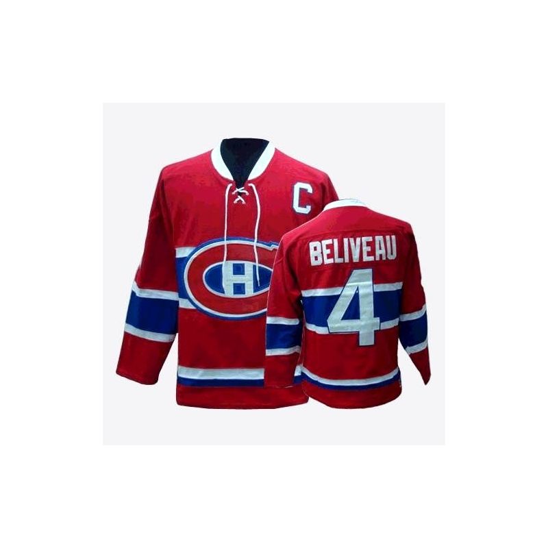 Cheap Jean Beliveau Canadiens Jersey #4 Red From China