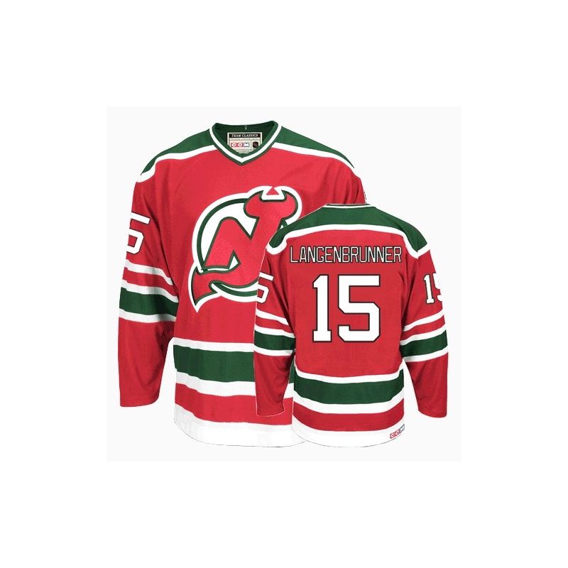 Cheap Jamie Langenbrunner Devils Jersey #15 Red Throwback From China