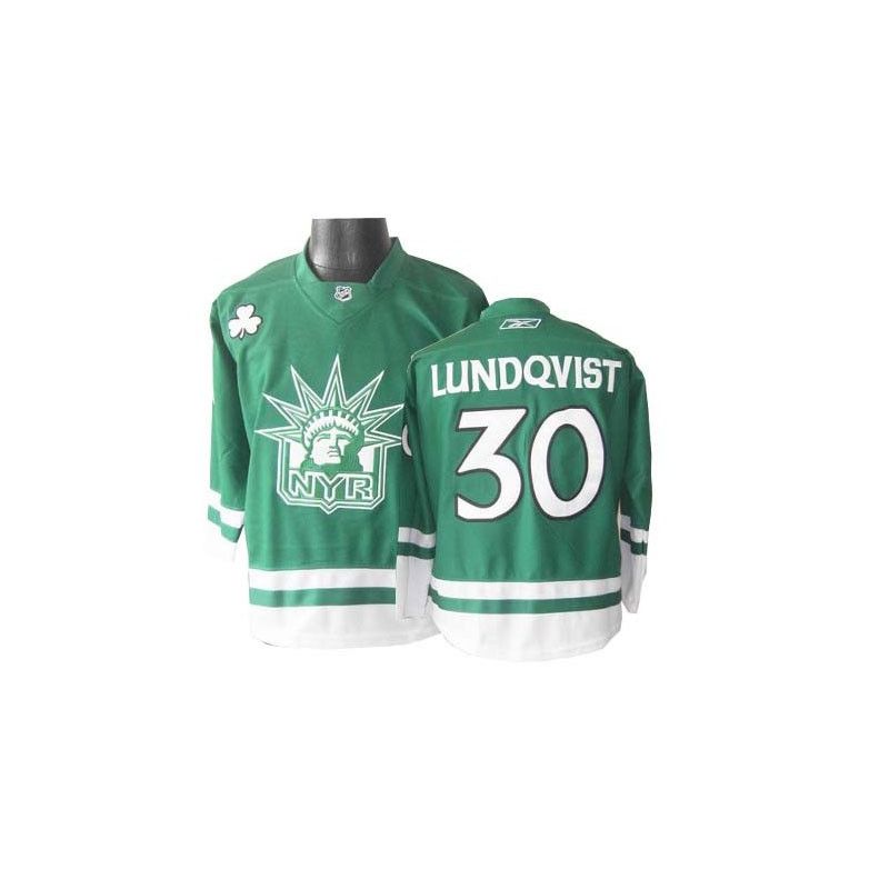 Cheap Henrik Lundqvist Rangers Jersey #30 Green St Patricks Day China