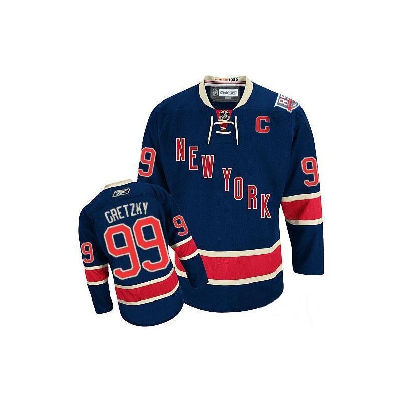 Cheap Wayne Gretzky Rangers Jersey #99 Dark Blue 85th From China