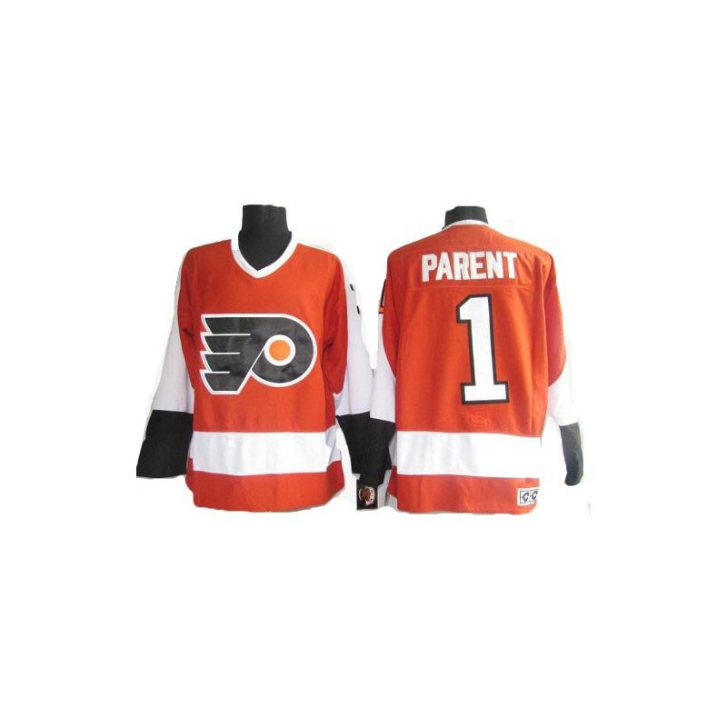 Cheap Bernie Parent Flyers Jersey #1 Orange Throwback From China