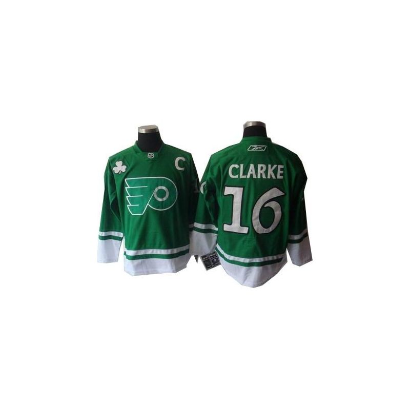 Cheap Bobby Clarke Flyers Jersey #16 Green St Patricks Day with C From China