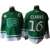 Cheap Bobby Clarke Flyers Jersey #16 Green St Patricks Day with C From China