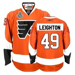 Cheap Michael Leighton Flyers Jersey #49 Orange With Stanley Cup Finals Patch