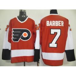 Cheap Bill Barber Flyers Jersey #7 Orange Throwback From China