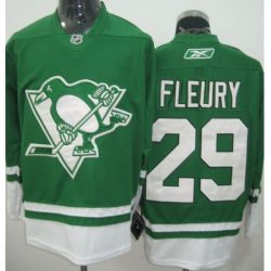 Cheap Andre Fleury Penguins Jersey #29 Green St Patricks Day From China