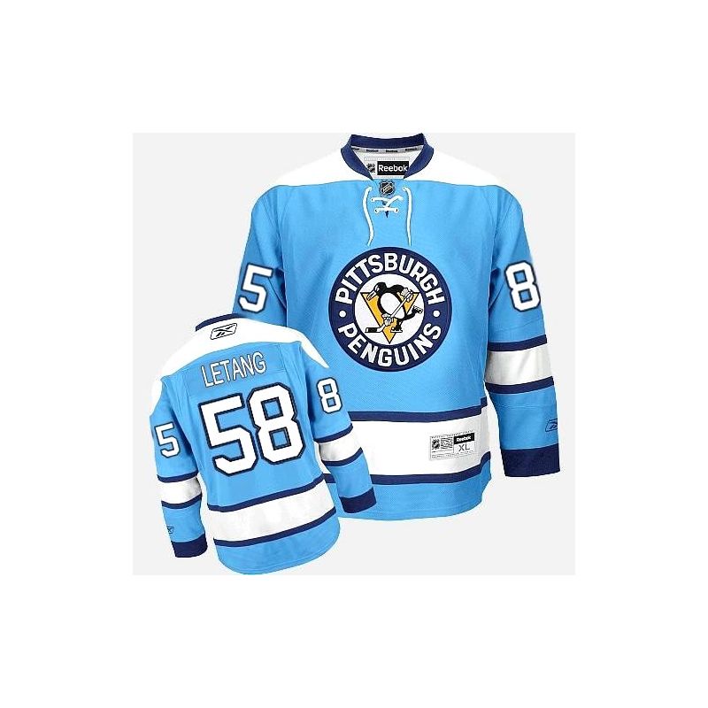 Cheap Kris Letang Penguins Jersey #58 Light Blue From China