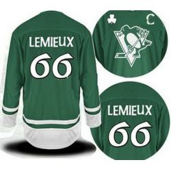 Cheap Mario Lemieux Penguins Jersey #66 Green St Patricks Day From China