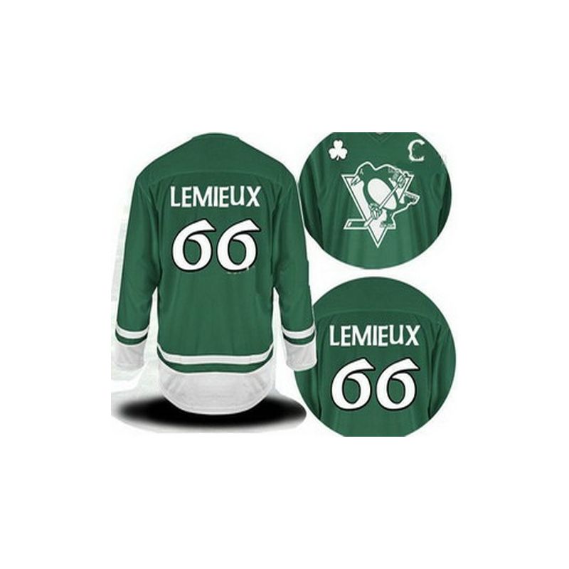 Cheap Mario Lemieux Penguins Jersey #66 Green St Patricks Day From China