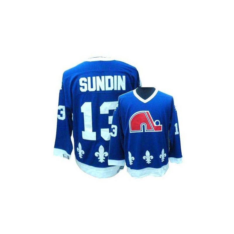 Cheap Mats Sundin Quebec Nordiques Jersey #13 Blue Throwback From China