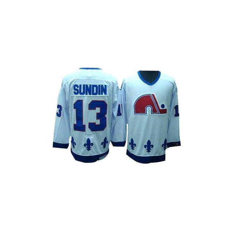 Cheap Mats Sundin Quebec Nordiques Jersey #13 White Throwback From China