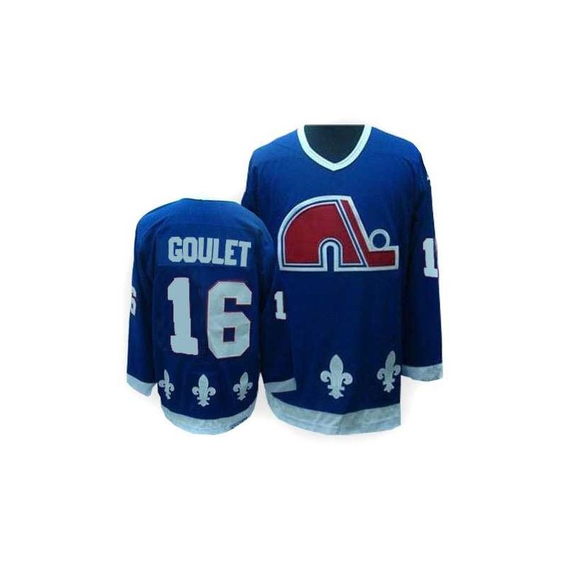 Cheap Michel Goulet Quebec Nordiques Jersey #16 Blue Throwback From China