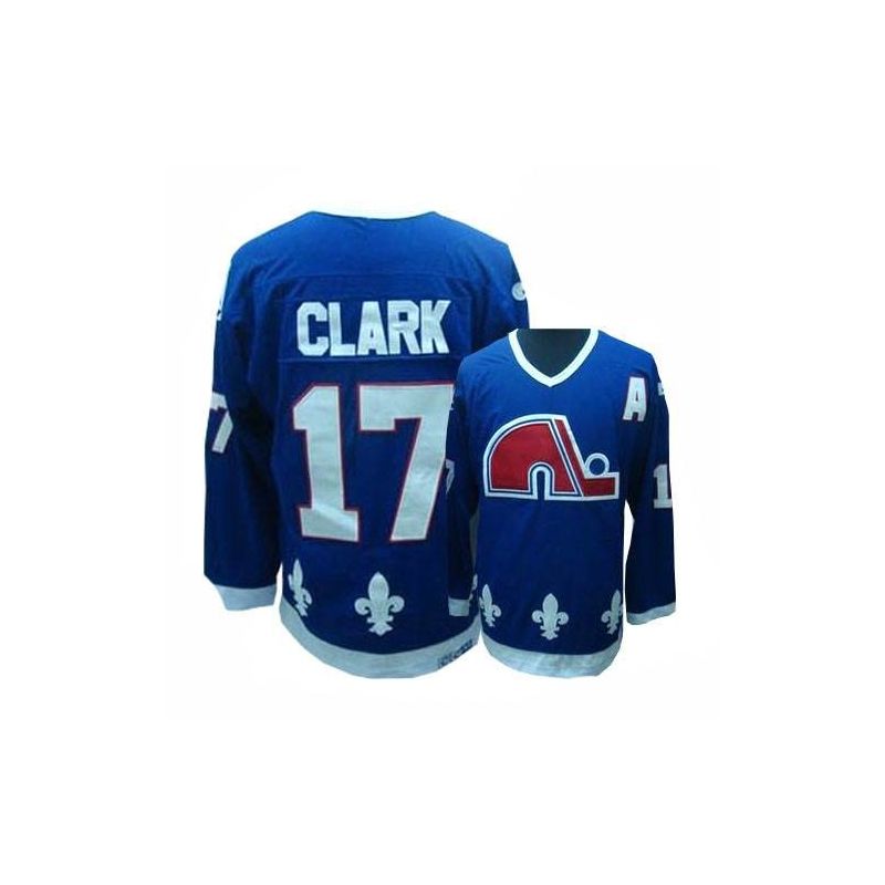 Cheap Wendel Clark Quebec Nordiques Jersey #17 Blue Throwback From China