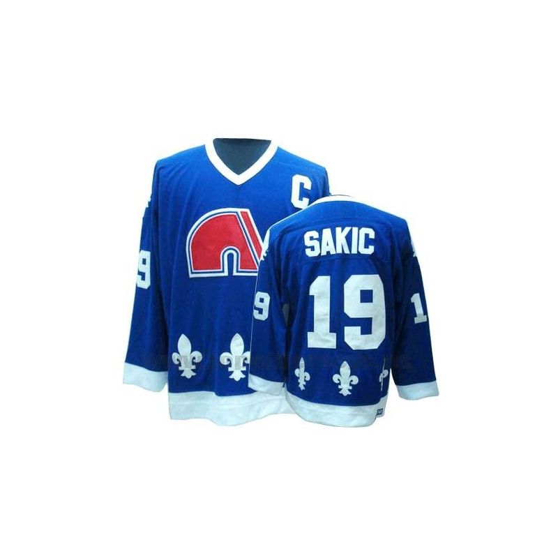 Cheap Joe Sakic Quebec Nordiques Jersey #19 Blue Throwback From China