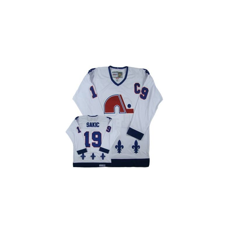 Cheap Joe Sakic Quebec Nordiques Jersey #19 White Throwback From China