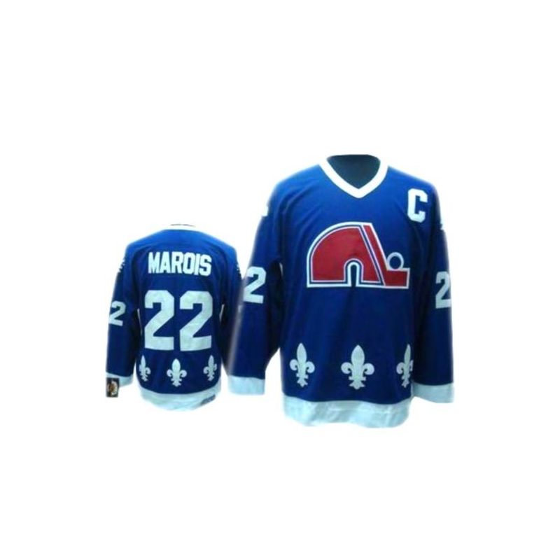 Cheap Mario Marois Quebec Nordiques Jersey #22 Blue Throwback From China