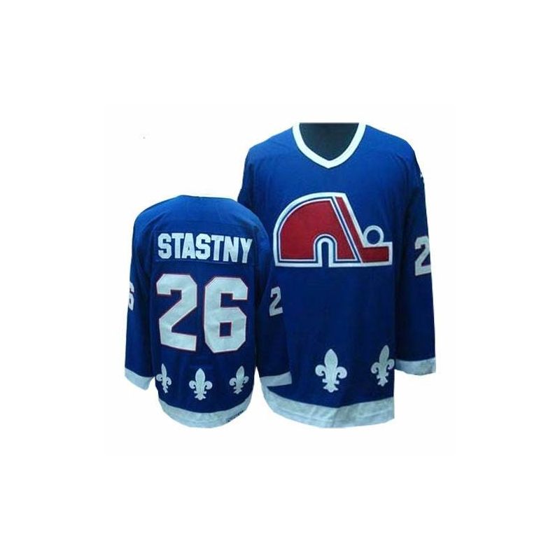 Cheap Peter Stastny Quebec Nordiques Jersey #26 Blue Throwback From China