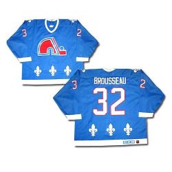 Cheap Paul Brousseau Quebec Nordiques Jersey #32 Blue Throwback From China