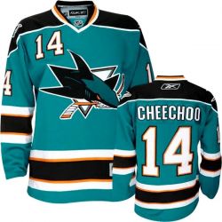 Cheap Jonathan Cheechoo Sharks Jersey #14 Blue From China