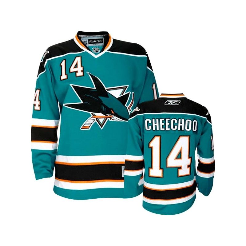 Cheap Jonathan Cheechoo Sharks Jersey #14 Blue From China