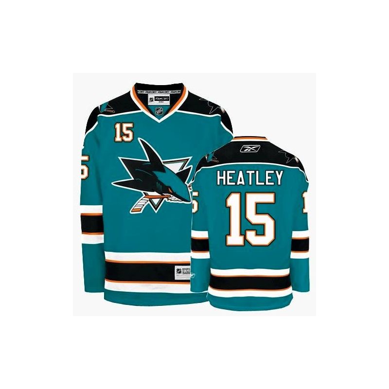 Cheap Dany Heatley Sharks Jersey #15 Blue From China