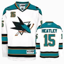 Cheap Dany Heatley Sharks Jersey #15 White Road From China