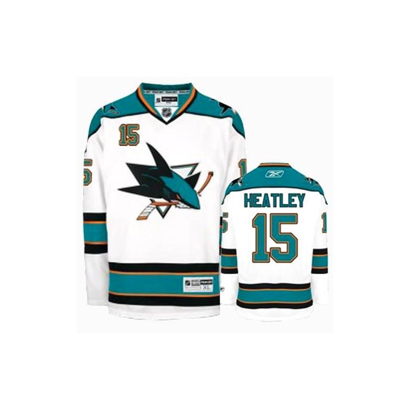 Cheap Dany Heatley Sharks Jersey #15 White Road From China