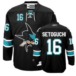 Cheap Devin Setoguchi Sharks Jersey #16 Black From China